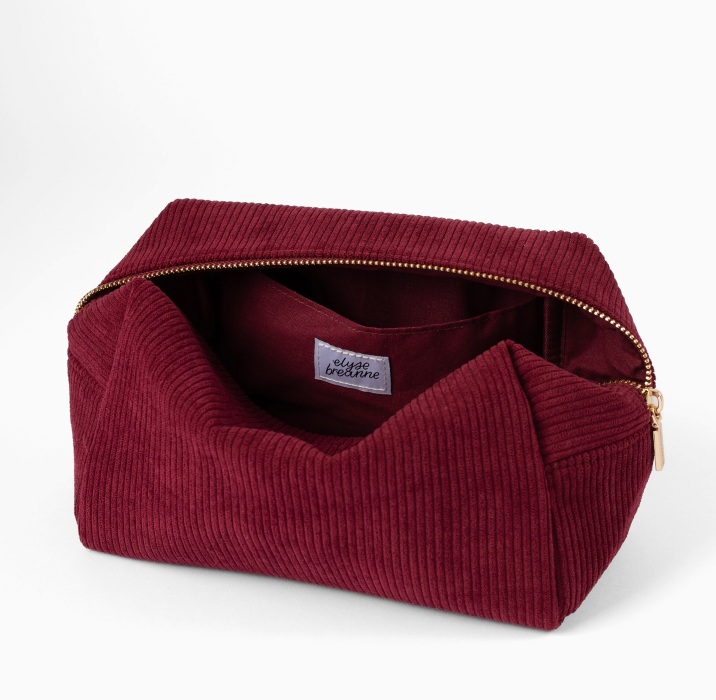 Elyse Breanne Corduroy Cosmetic Bag - Ruby