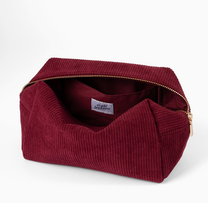 Elyse Breanne Corduroy Cosmetic Bag - Ruby