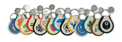 Retro Embroidered Keyrings