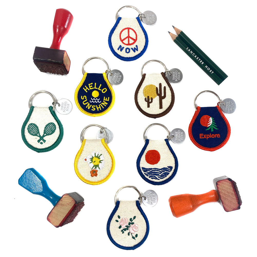 Retro Embroidered Keyrings