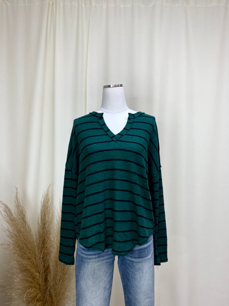 Softest Ever Striped Raw Edge Top