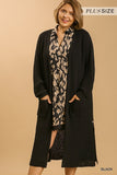 Lightweight Ribbed Duster Black