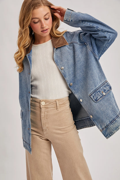 Denim and Corduroy Barn Coat