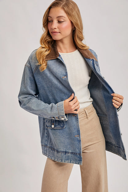 Denim and Corduroy Barn Coat