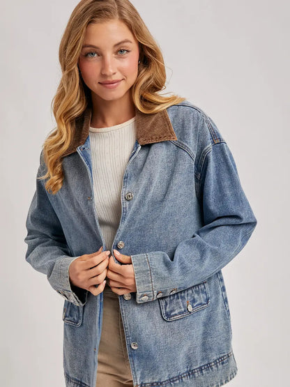 Denim and Corduroy Barn Coat