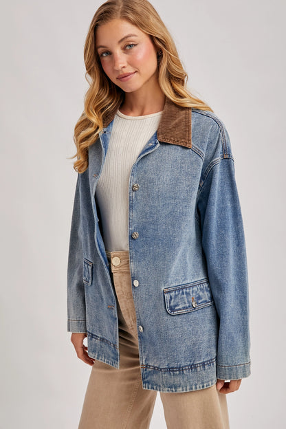 Denim and Corduroy Barn Coat