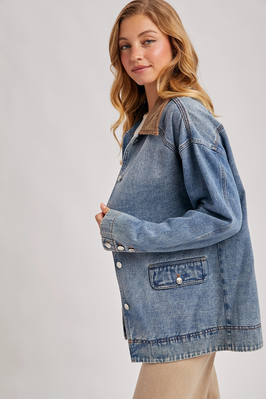 Denim and Corduroy Barn Coat