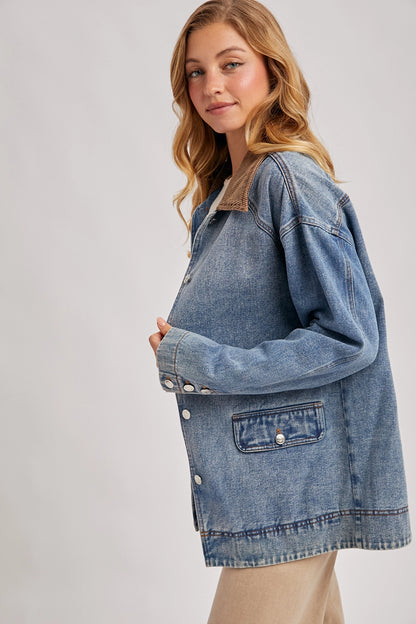 Denim and Corduroy Barn Coat