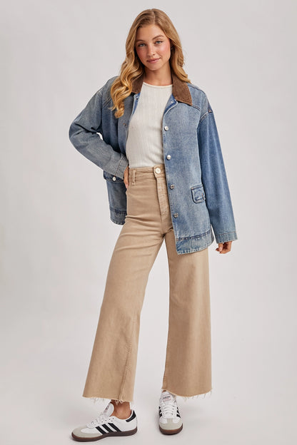 Denim and Corduroy Barn Coat