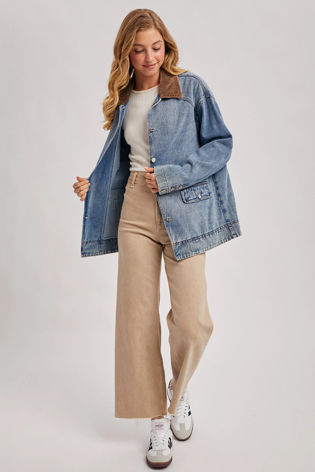 Denim and Corduroy Barn Coat