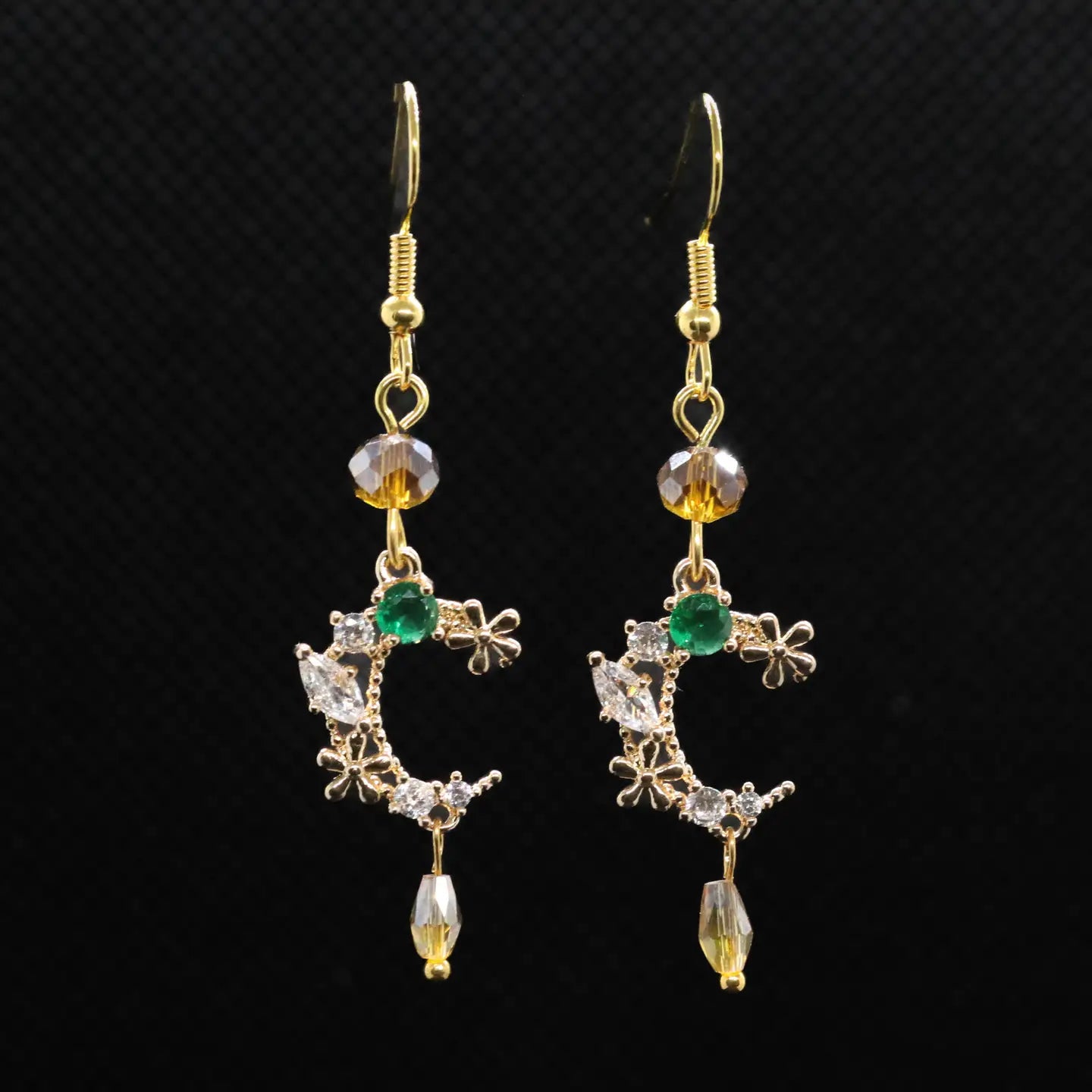 Bejeweled Moon Earrings