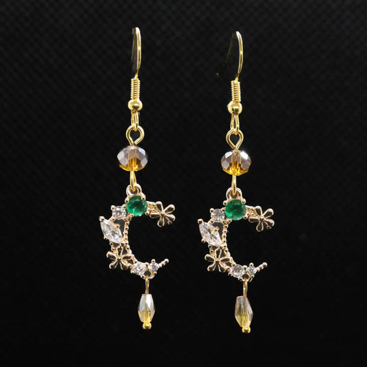 Bejeweled Moon Earrings