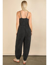 Mineral Wash Cotton Gauze Jumpsuit Black