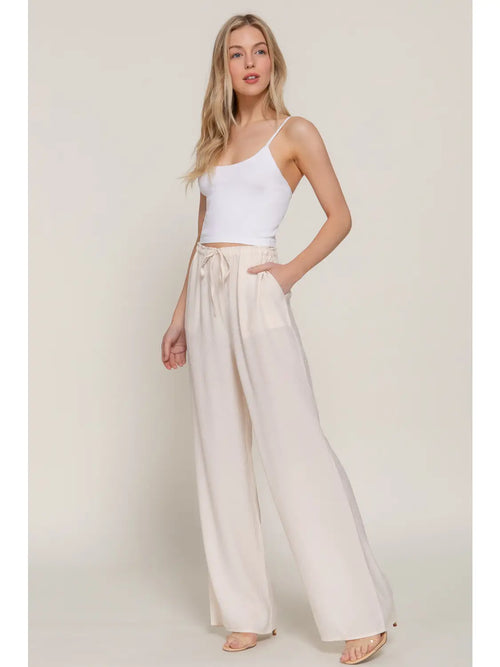 Flowy Crepe Pant - Ivory S-3X