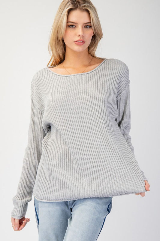 Straight Cut Ribbed Sweater