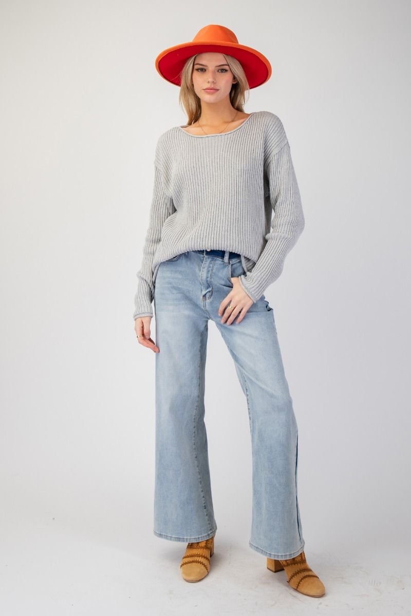 Straight Cut Ribbed Sweater