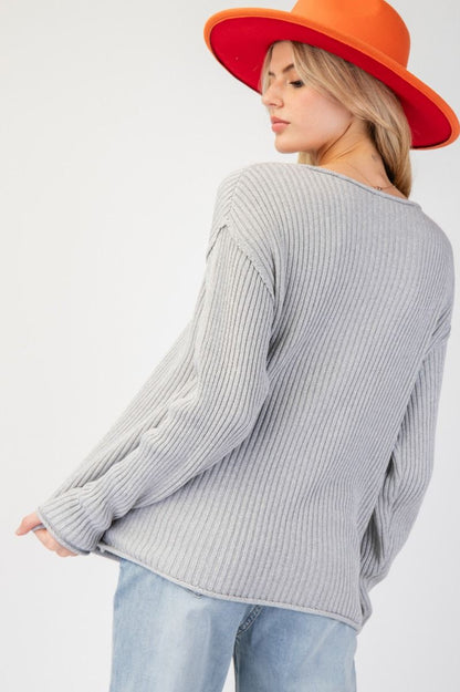 Straight Cut Ribbed Sweater