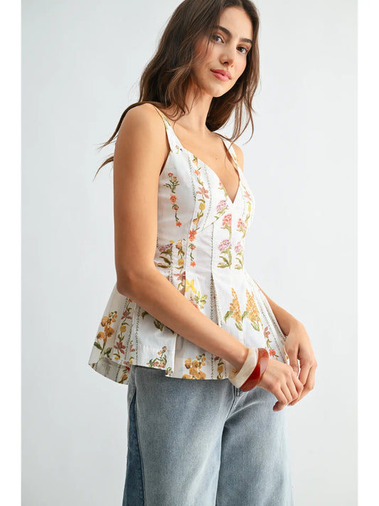 Spring Floral Peplum Top