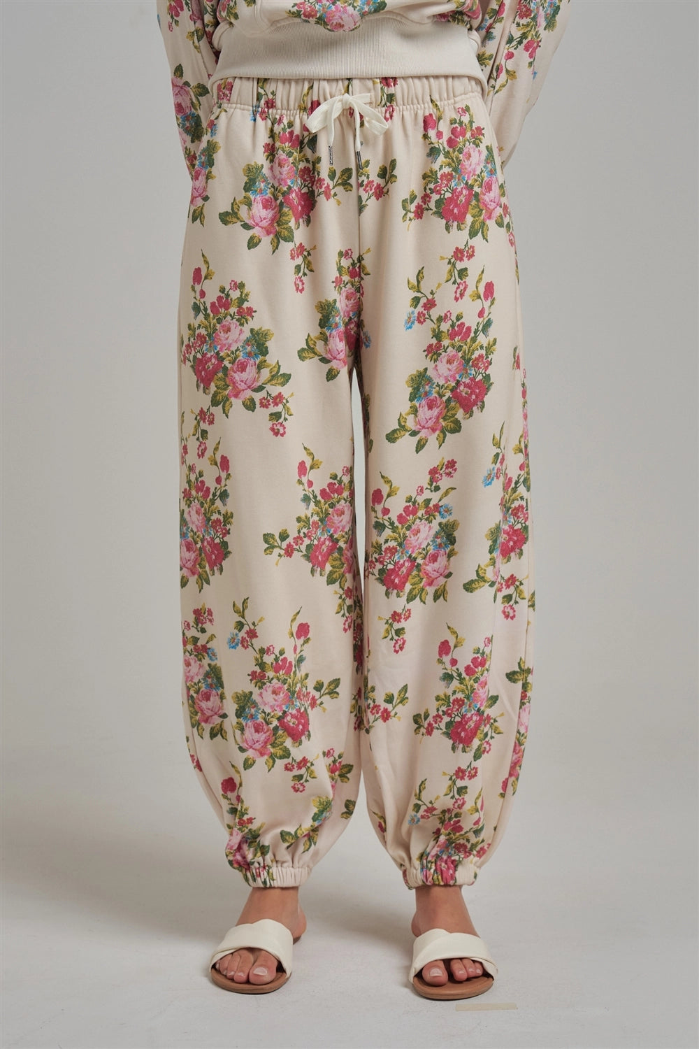 BON Floral Fleece Sweats with Pockets