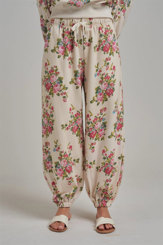 BON Floral Fleece Sweats with Pockets