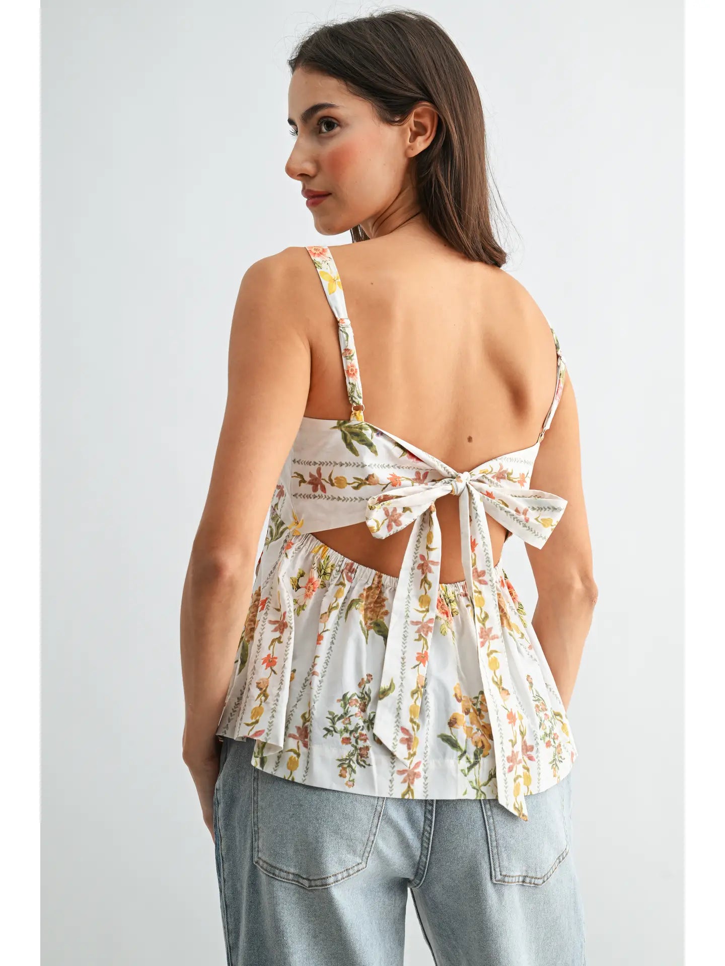 Spring Floral Peplum Top