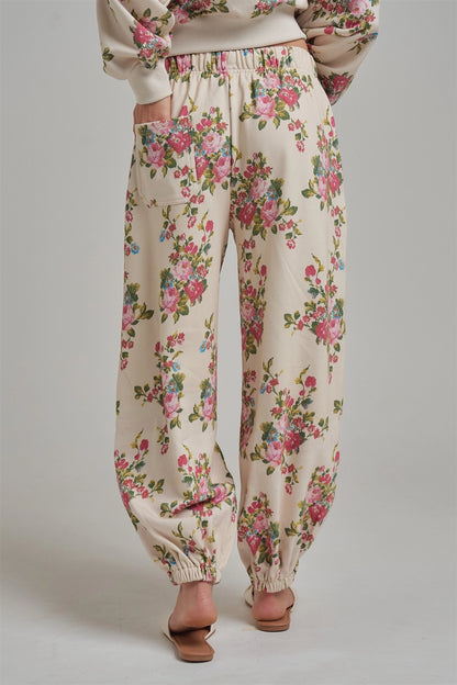 BON Floral Fleece Sweats with Pockets