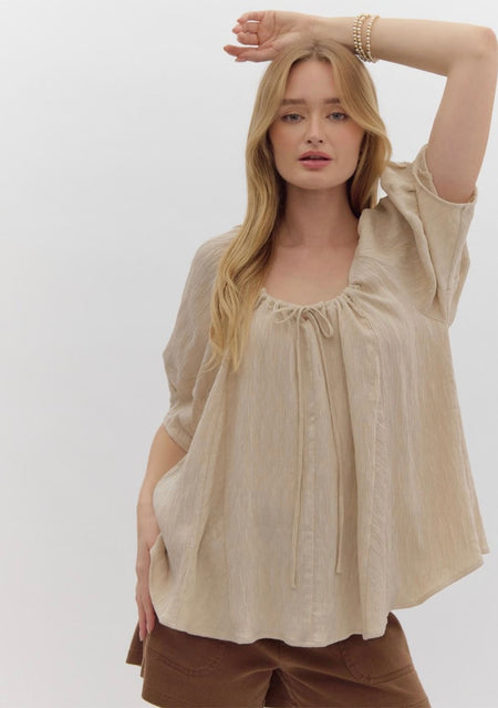 Raglan Sleeve Soft Slub Sweater