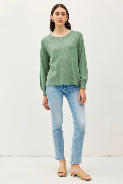 Raglan Sleeve Soft Slub Sweater