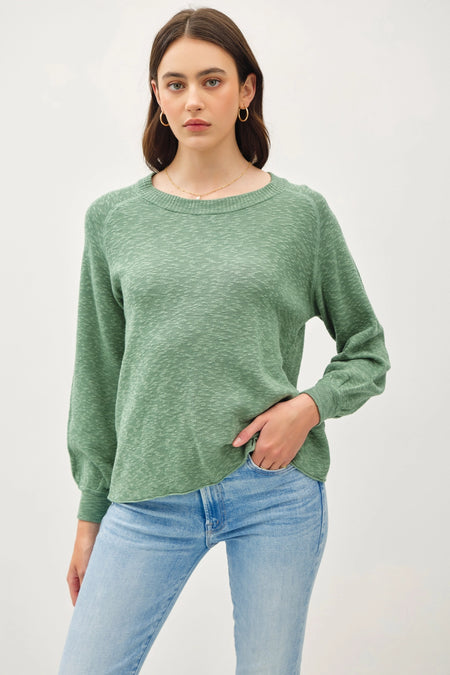 Sage Striped Loose Knit Sweater