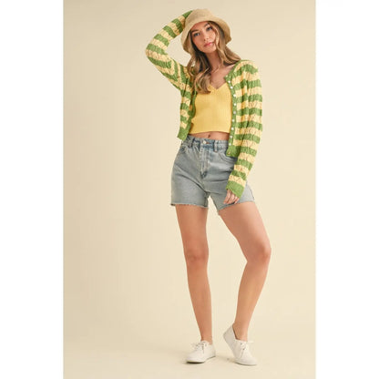 Yellow & Green Striped Cardi