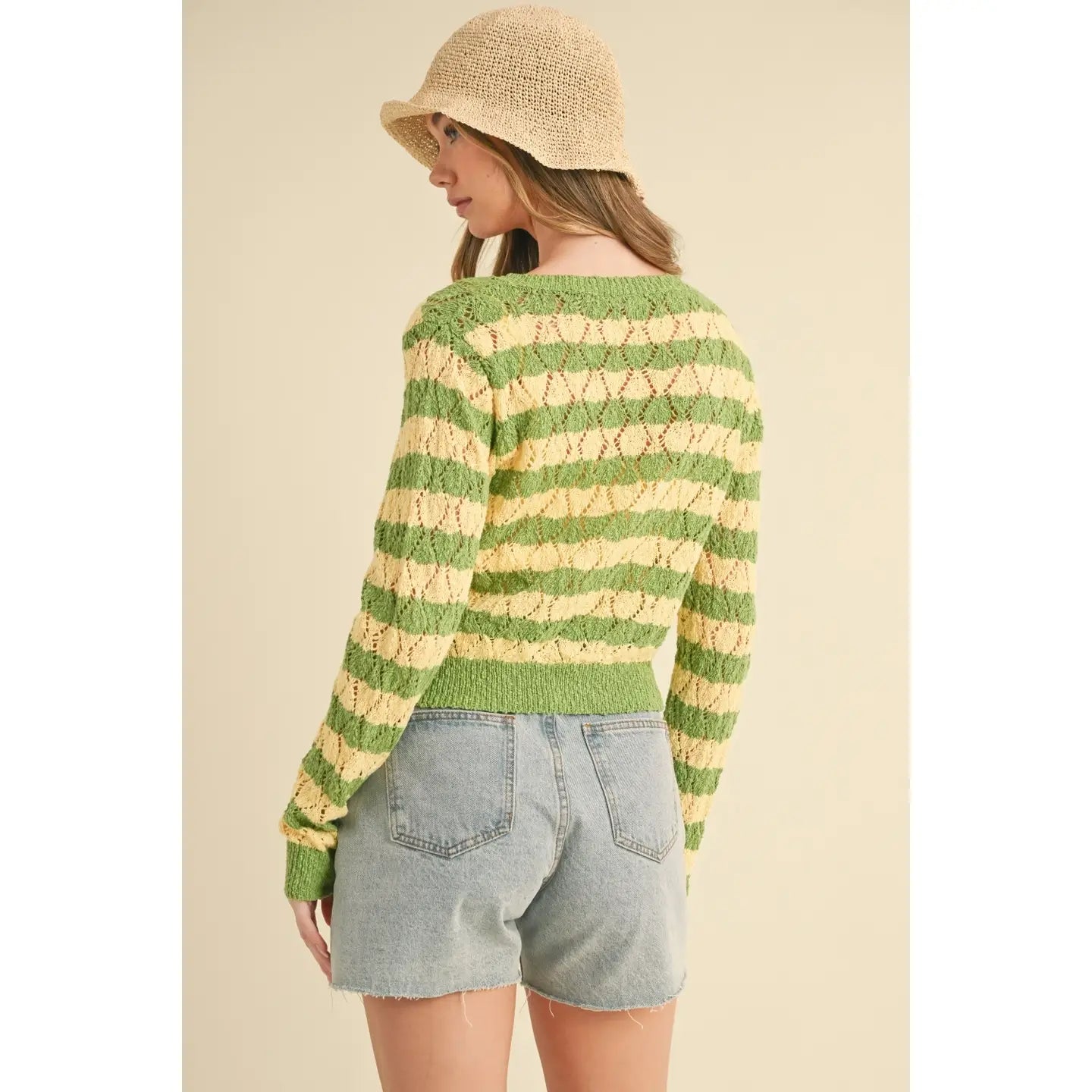 Yellow & Green Striped Cardi