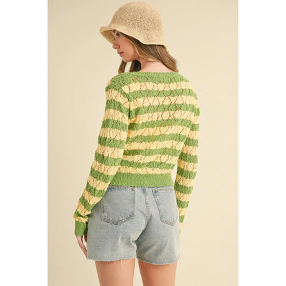 Yellow & Green Striped Cardi