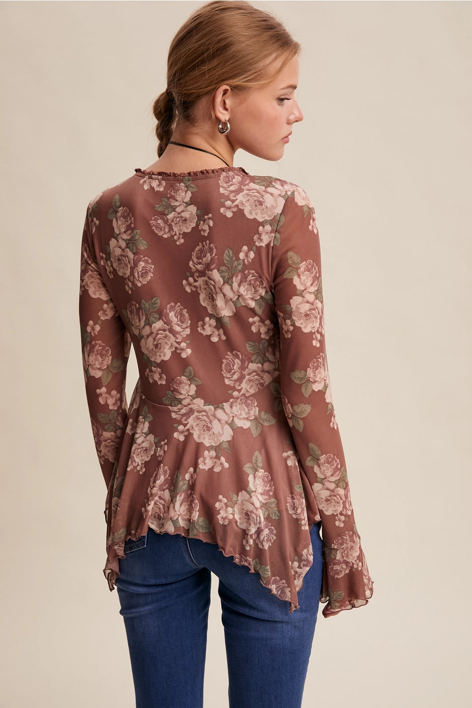 Floral Handkerchief Vintage Vibe Blouse