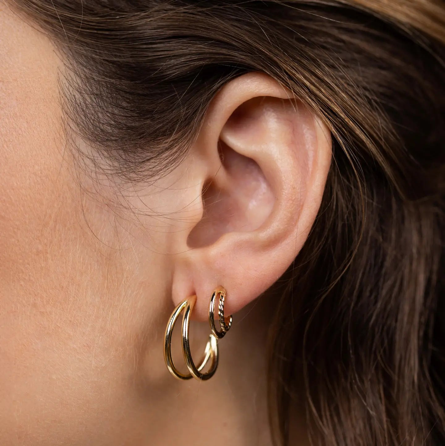 llusion Double Hoop 18KP