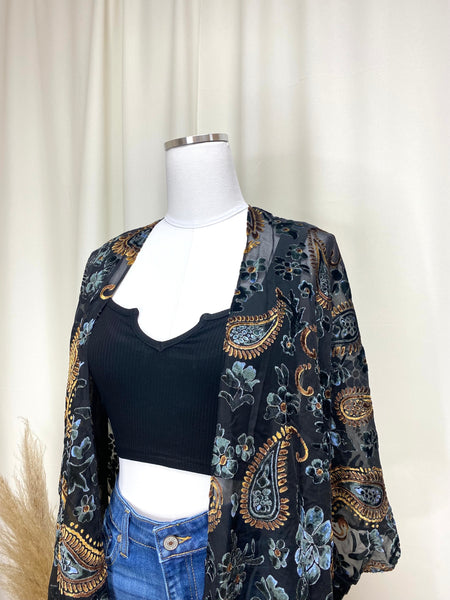 Velvet Paisley + Floral Summer Shawl