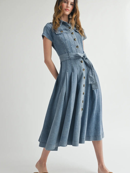 Button Down Denim Dress
