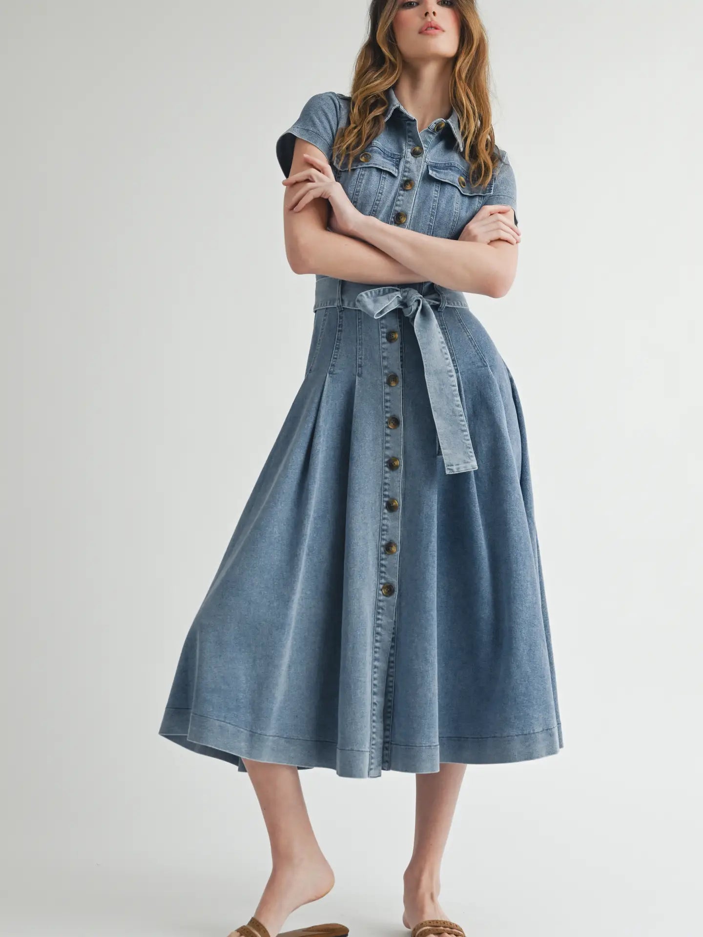 Button Down Denim Dress