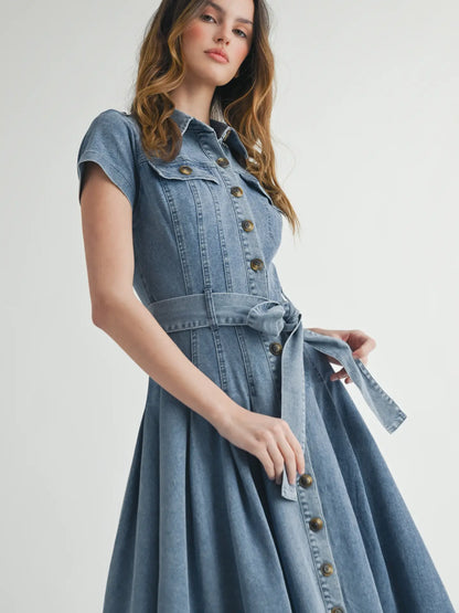 Button Down Denim Dress