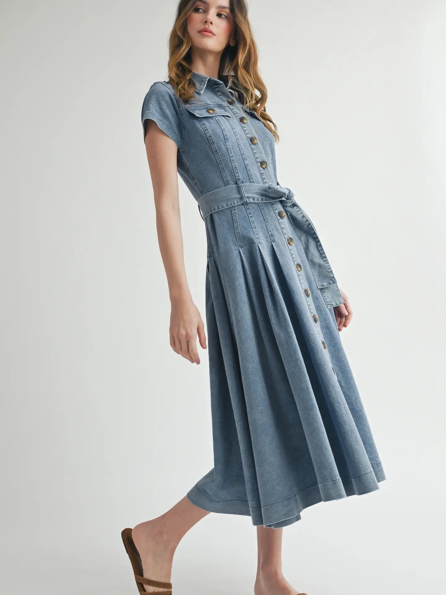 Button Down Denim Dress