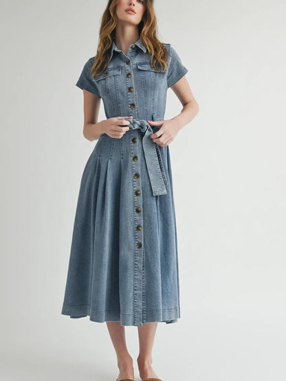 Button Down Denim Dress