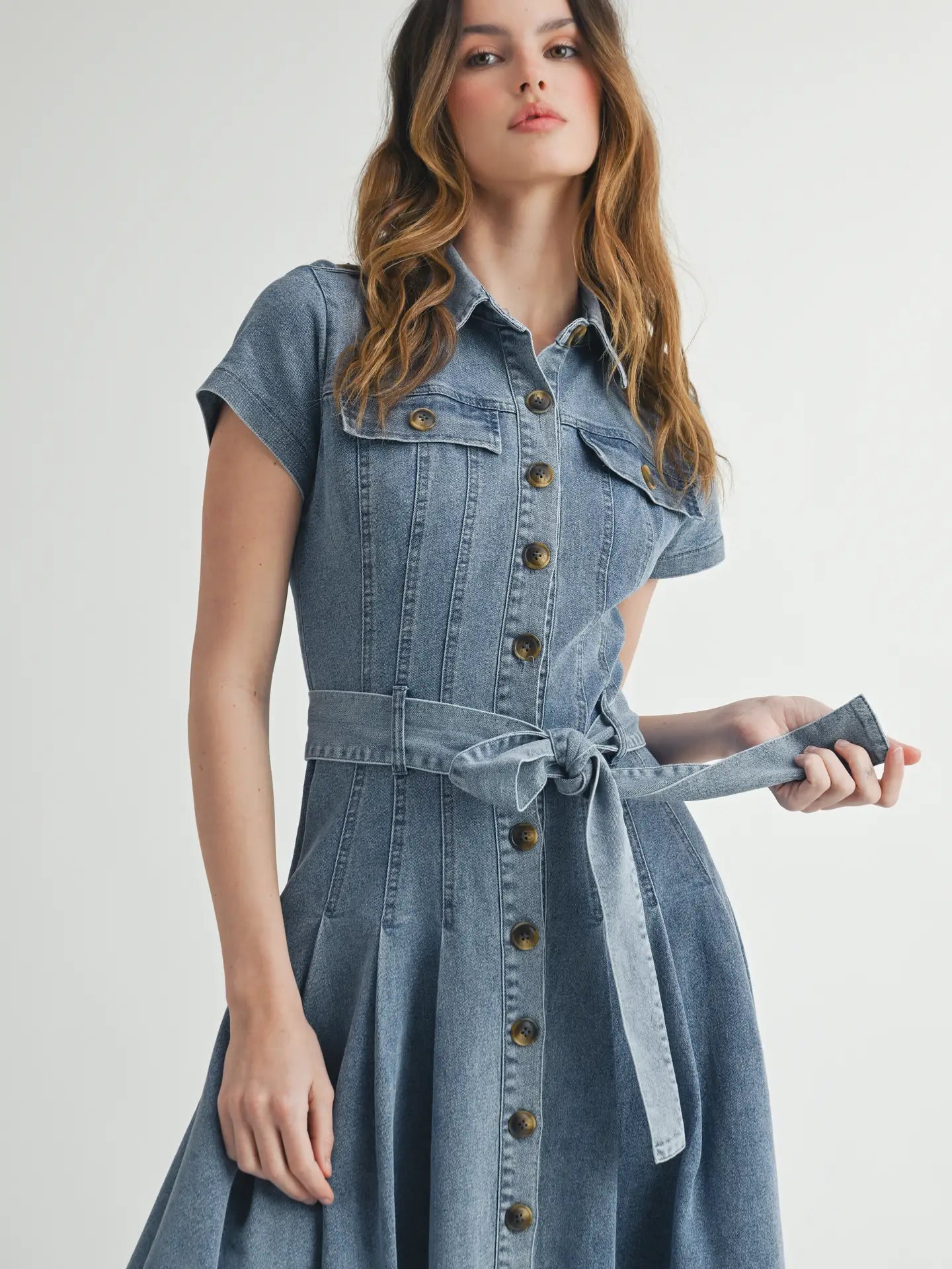 Button Down Denim Dress