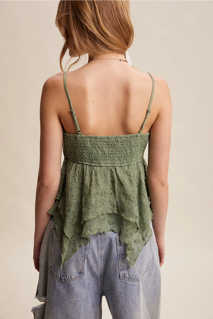Lace Handkerchief Hem Tank