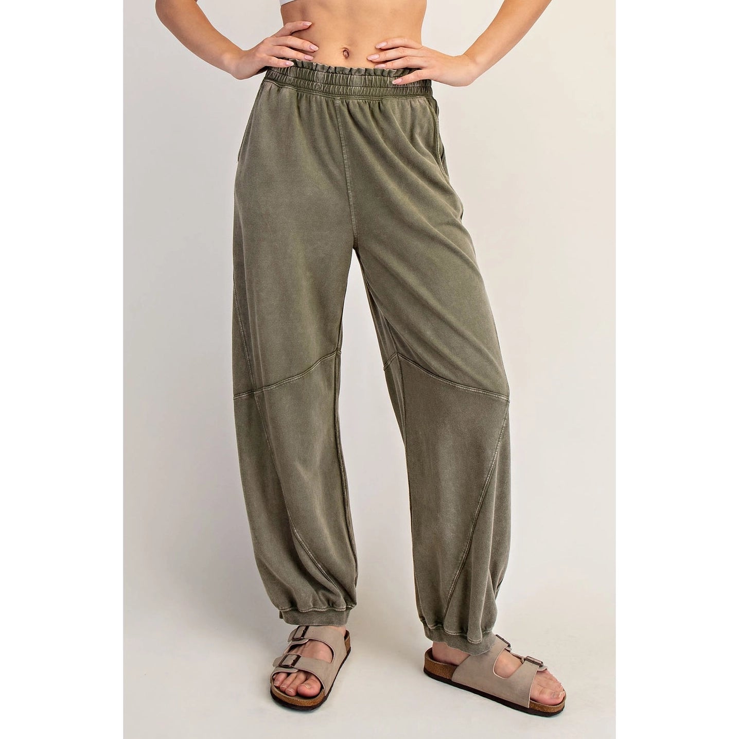 Mineral Wash Joggers -  Olive