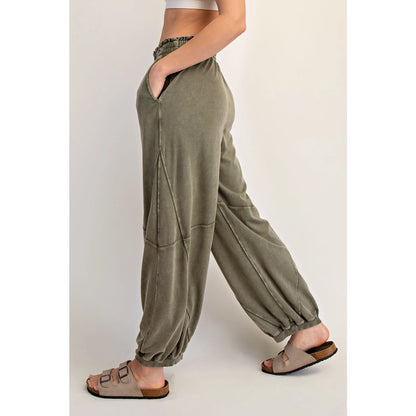 Mineral Wash Joggers -  Olive