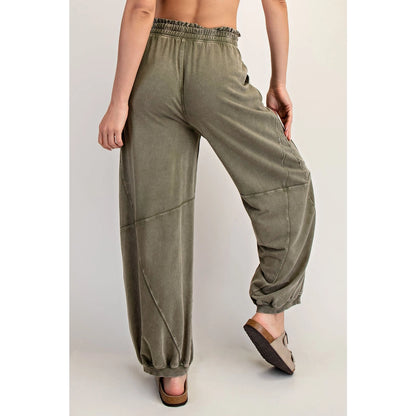 Mineral Wash Joggers -  Olive