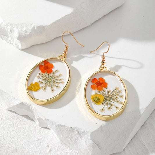 Vintage Dried Flower Earrings