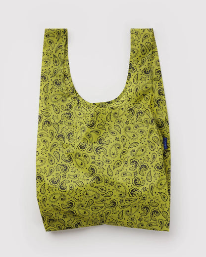 BAGGU Standard Reusable Bag- Chartreuse Paisley
