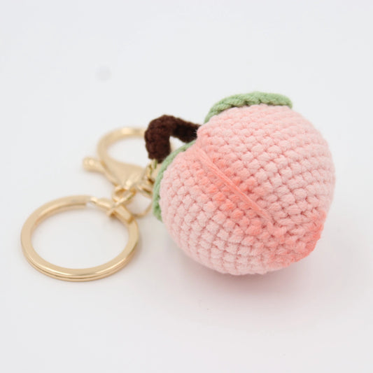 Knit Peach Bag Charm