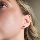 3 Stone Onyx Pear Cut Earrings