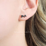 3 Stone Onyx Pear Cut Earrings